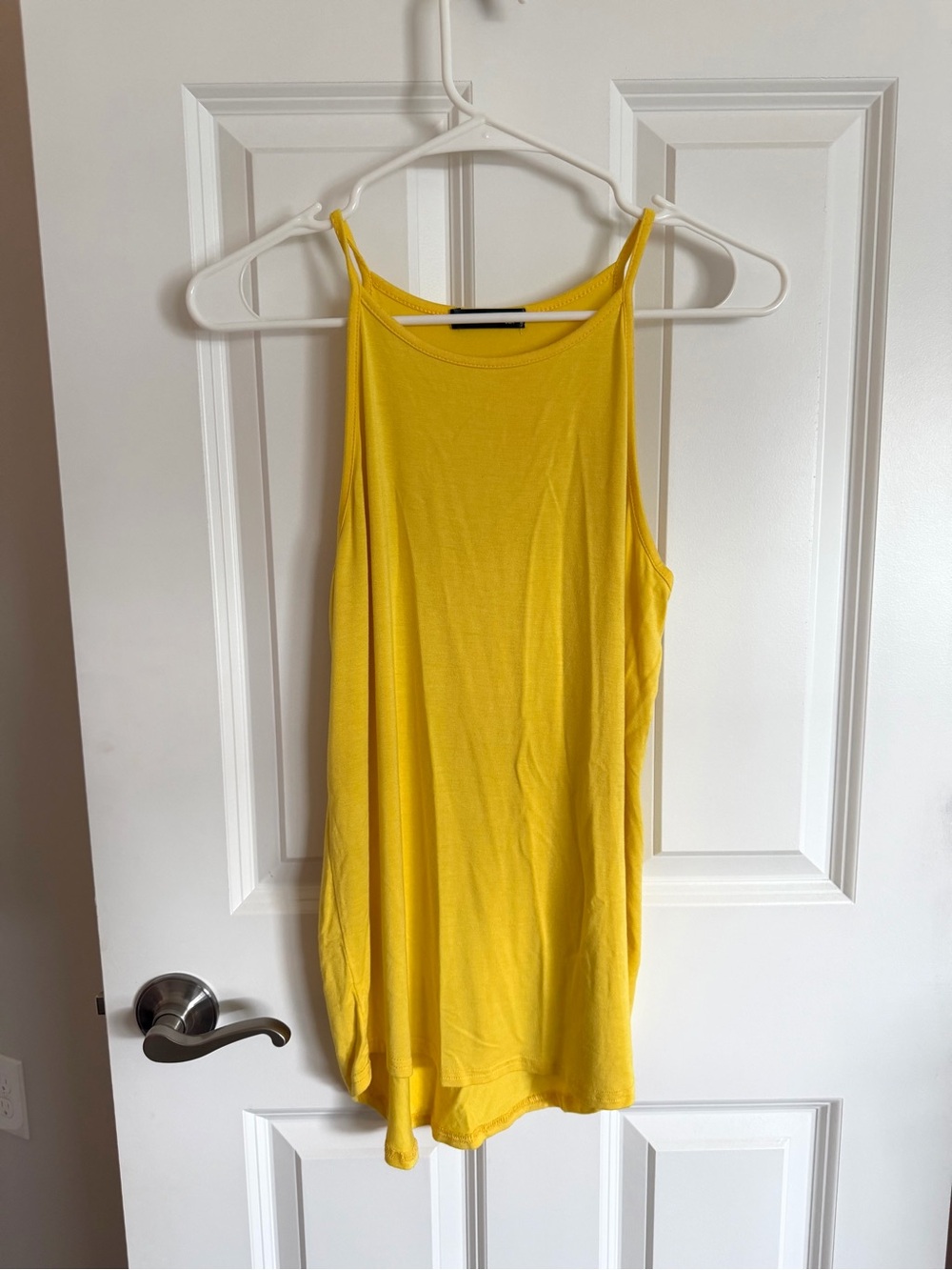 Yellow High-Neck Tank Top | Size Medium
